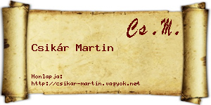 Csikár Martin névjegykártya