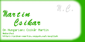 martin csikar business card