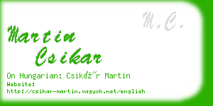 martin csikar business card